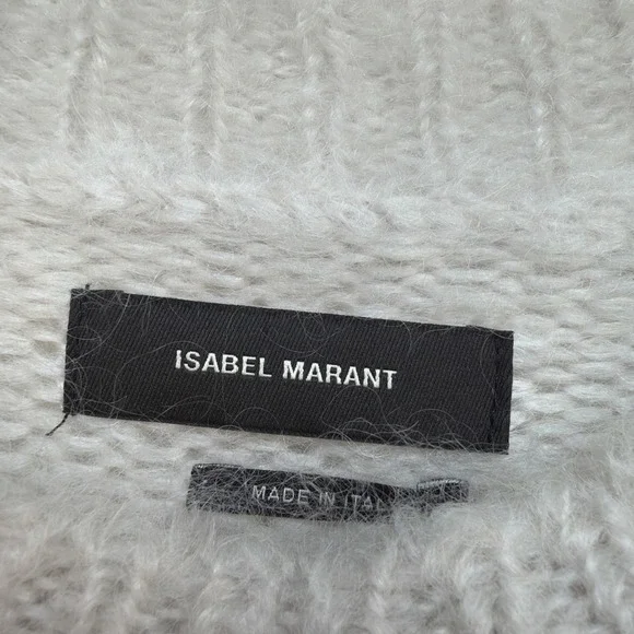 Isabel Marant Mohair Sweater Beige Fuzzy Crew Neck Merino Blend Size 38 - Picture 2 of 9